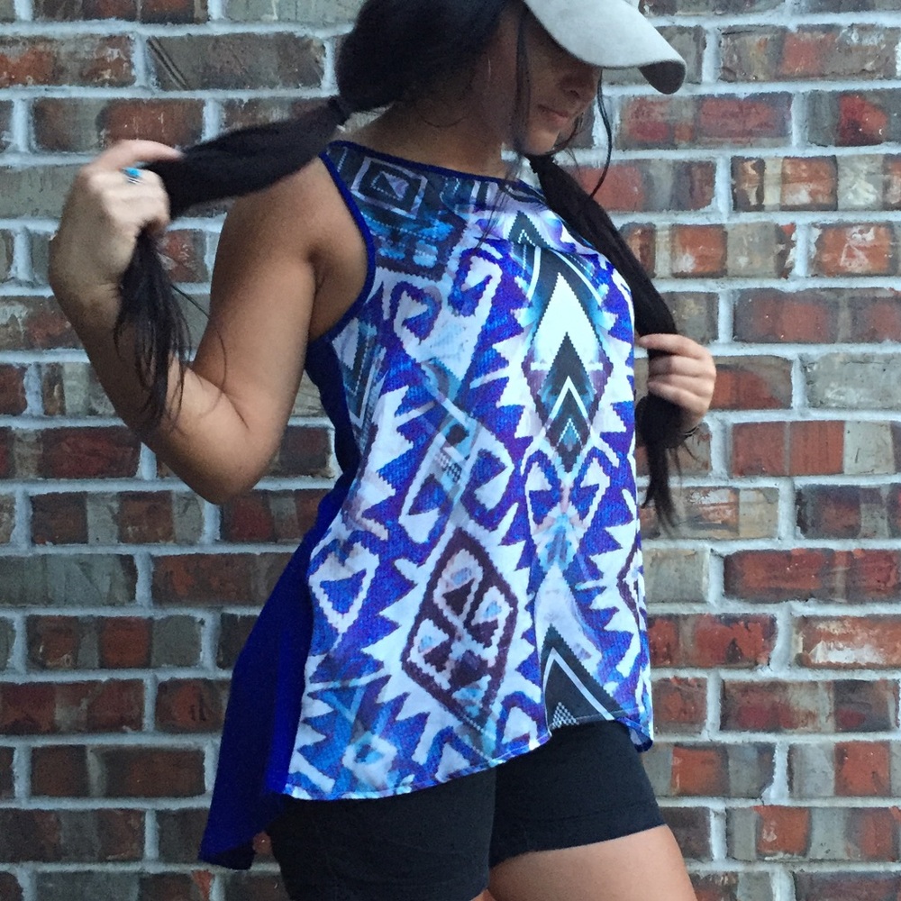 Aztec print tank